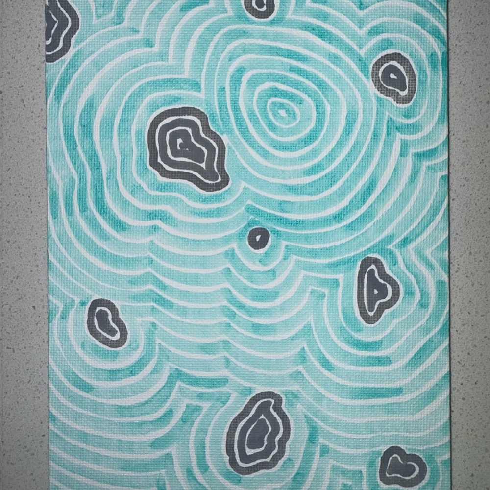 Abstract Blue and Gray Canvas Art by Pax “Blue Zentangle”